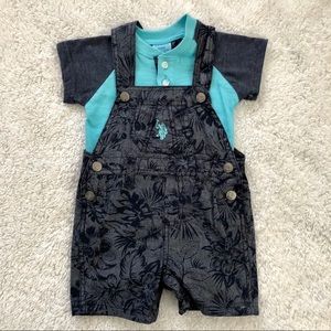 NWOT- Baby Boys Polo Overalls (shorts)
